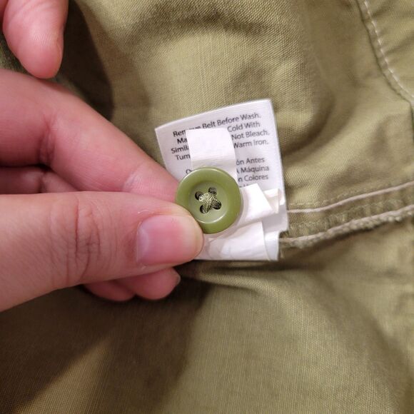 Free Assembly Button Midi Trench Dress Womens Utility Green No Belt Size Xs - Picture 9 of 10